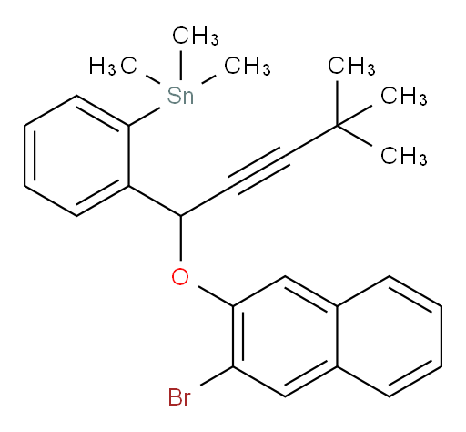 (2-(1-((3-bromonaphthalen-2-yl)oxy)-4,4-dimethylpent-2-yn-1-yl)phenyl)trimethylstannane