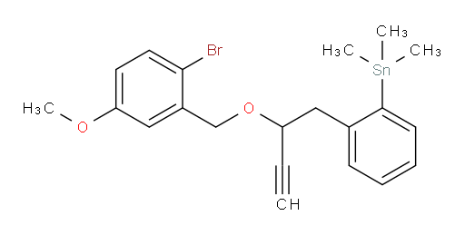 (2-(2-((2-bromo-5-methoxybenzyl)oxy)but-3-yn-1-yl)phenyl)trimethylstannane