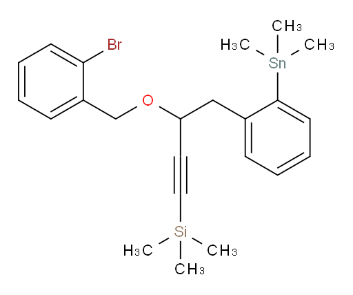 (3-((2-bromobenzyl)oxy)-4-(2-(trimethylstannyl)phenyl)but-1-yn-1-yl)trimethylsilane