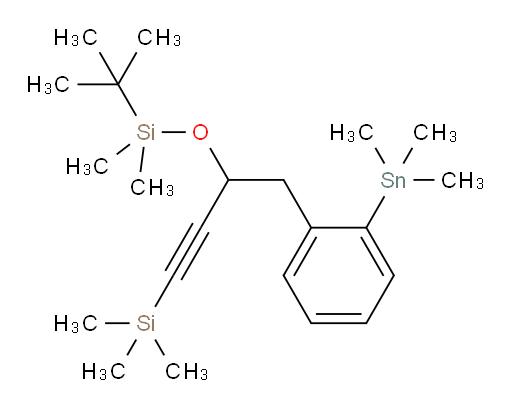 tert-butyldimethyl((4-(trimethylsilyl)-1-(2-(trimethylstannyl)phenyl)but-3-yn-2-yl)oxy)silane