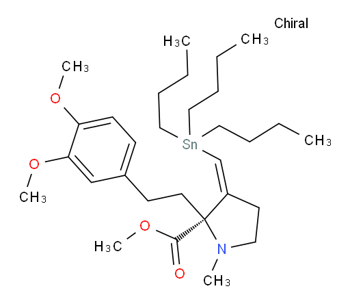 (S,Z)-methyl 2-(3,4-dimethoxyphenethyl)-1-methyl-3-((tributylstannyl)methylene)pyrrolidine-2-carboxylate