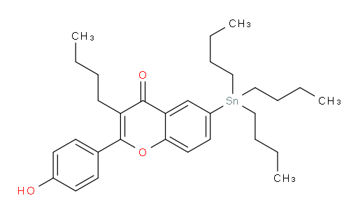 3-butyl-2-(4-hydroxyphenyl)-6-(tributylstannyl)-4H-chromen-4-one