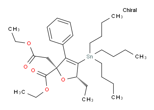 (2R,5S)-ethyl 2-(2-ethoxy-2-oxoethyl)-5-ethyl-3-phenyl-4-(tributylstannyl)-2,5-dihydrofuran-2-carboxylate