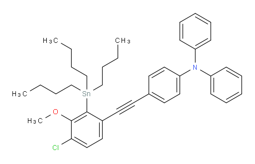 4-((4-chloro-3-methoxy-2-(tributylstannyl)phenyl)ethynyl)-N,N-diphenylaniline