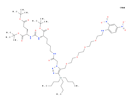 (S)-di-tert-butyl 2-(3-((S)-1-(tert-butoxy)-6-(2-(5-(13-((2,4-dinitrophenyl)amino)-2,5,8,11-tetraoxatridecyl)-4-(tributylstannyl)-1H-1,2,3-triazol-1-yl)acetamido)-1-oxohexan-2-yl)ureido)pentanedioate