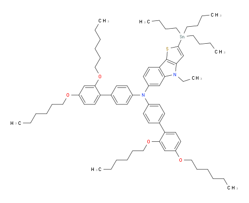 N,N-bis(2',4'-bis(hexyloxy)-[1,1'-biphenyl]-4-yl)-4-ethyl-2-(tributylstannyl)-4H-thieno[3,2-b]indol-6-amine