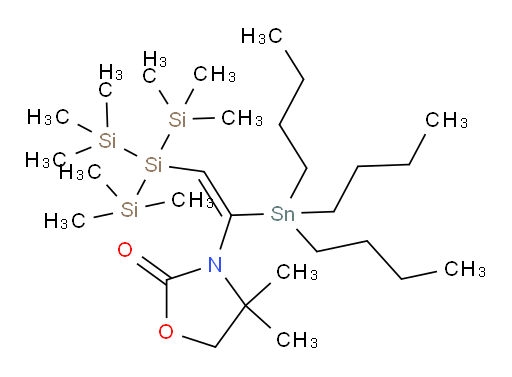 (E)-3-(2-(1,1,1,3,3,3-hexamethyl-2-(trimethylsilyl)trisilan-2-yl)-1-(tributylstannyl)vinyl)-4,4-dimethyloxazolidin-2-one