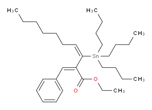 (2E,3E)-ethyl 2-benzylidene-3-(tributylstannyl)dec-3-enoate
