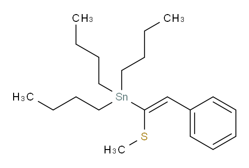 (E)-tributyl(1-(methylthio)-2-phenylvinyl)stannane