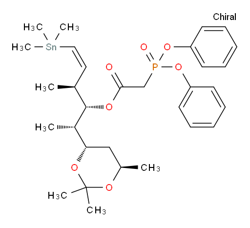(2S,3S,4S,Z)-4-methyl-2-((4S,6R)-2,2,6-trimethyl-1,3-dioxan-4-yl)-6-(trimethylstannyl)hex-5-en-3-yl 2-(diphenoxyphosphoryl)acetate