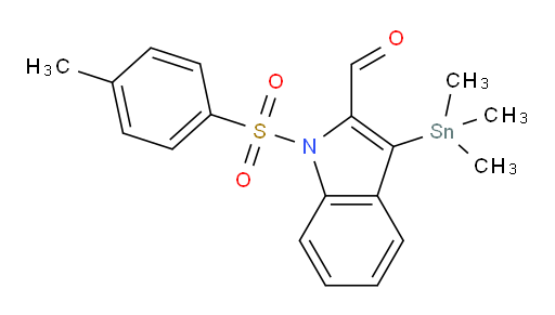 1-tosyl-3-(trimethylstannyl)-1H-indole-2-carbaldehyde
