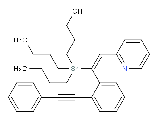 (E)-2-(2-(2-(phenylethynyl)phenyl)-2-(tributylstannyl)vinyl)pyridine