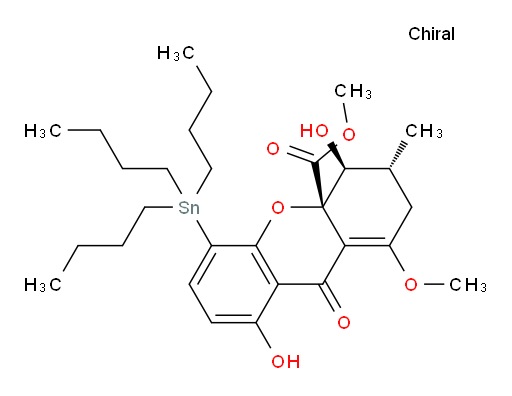 (3R,4S,4aS)-methyl 4,8-dihydroxy-1-methoxy-3-methyl-9-oxo-5-(tributylstannyl)-3,4,4a,9-tetrahydro-2H-xanthene-4a-carboxylate