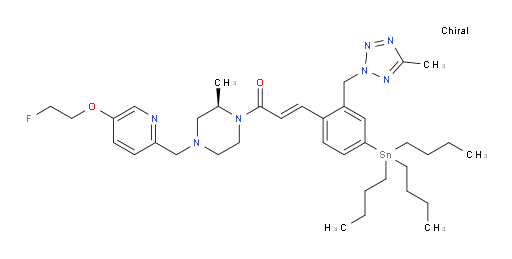 (R,E)-1-(4-((5-(2-fluoroethoxy)pyridin-2-yl)methyl)-2-methylpiperazin-1-yl)-3-(2-((5-methyl-2H-tetrazol-2-yl)methyl)-4-(tributylstannyl)phenyl)prop-2-en-1-one