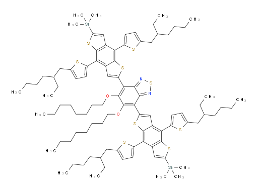 4,7-bis(4,8-bis(5-(2-ethylhexyl)thiophen-2-yl)-6-(trimethylstannyl)benzo[1,2-b:4,5-b']dithiophen-2-yl)-5,6-bis(octyloxy)benzo[c][1,2,5]thiadiazole