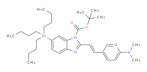 (E)-tert-butyl 2-(2-(6-(dimethylamino)pyridin-3-yl)vinyl)-6-(tributylstannyl)-1H-benzo[d]imidazole-1-carboxylate