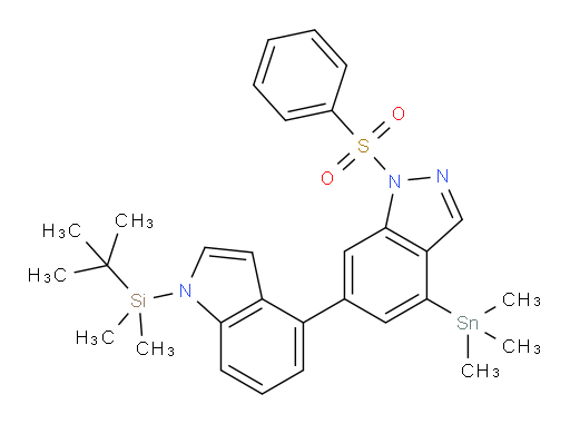 6-(1-(tert-butyldimethylsilyl)-1H-indol-4-yl)-1-(phenylsulfonyl)-4-(trimethylstannyl)-1H-indazole