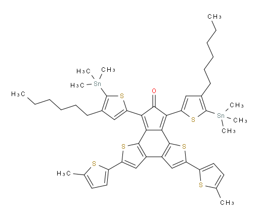 7,9-bis(4-hexyl-5-(trimethylstannyl)thiophen-2-yl)-2,5-bis(5-methylthiophen-2-yl)-8H-indeno[4,5-b:7,6-b']dithiophen-8-one