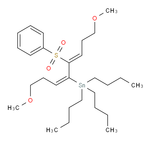 tributyl((3E,5Z)-1,8-dimethoxy-5-(phenylsulfonyl)octa-3,5-dien-4-yl)stannane