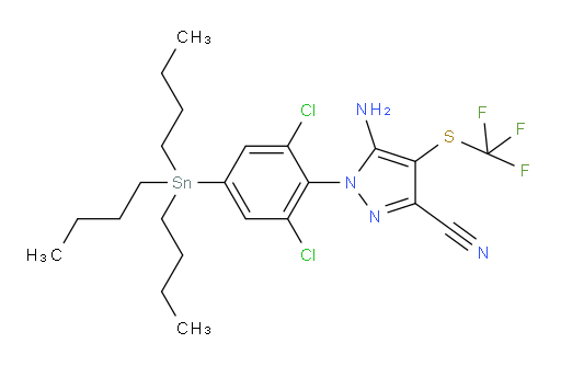 5-amino-1-(2,6-dichloro-4-(tributylstannyl)phenyl)-4-((trifluoromethyl)thio)-1H-pyrazole-3-carbonitrile