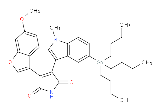 3-(6-methoxybenzofuran-3-yl)-4-(1-methyl-5-(tributylstannyl)-1H-indol-3-yl)-1H-pyrrole-2,5-dione