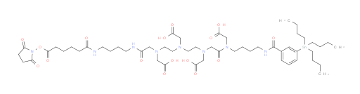 6,9-bis(carboxymethyl)-12-(2-((4-(6-((2,5-dioxopyrrolidin-1-yl)oxy)-6-oxohexanamido)butyl)amino)-2-oxoethyl)-4-oxo-3-(4-(3-(tributylstannyl)benzamido)butyl)-3,6,9,12-tetraazatetradecane-1,14-dioic acid