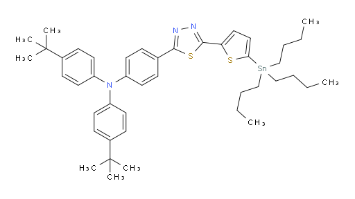 4-(tert-butyl)-N-(4-(tert-butyl)phenyl)-N-(4-(5-(5-(tributylstannyl)thiophen-2-yl)-1,3,4-thiadiazol-2-yl)phenyl)aniline