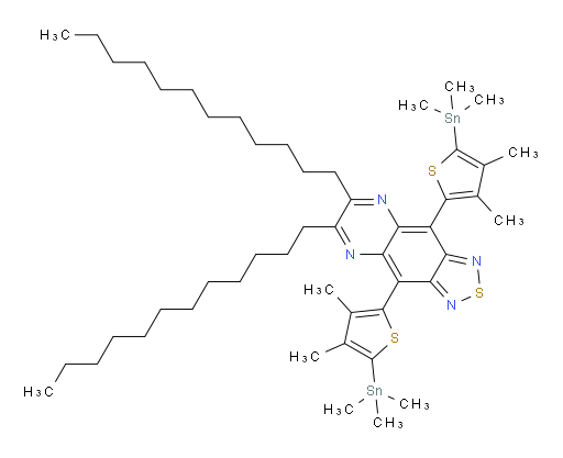 4,9-bis(3,4-dimethyl-5-(trimethylstannyl)thiophen-2-yl)-6,7-didodecyl-[1,2,5]thiadiazolo[3,4-g]quinoxaline