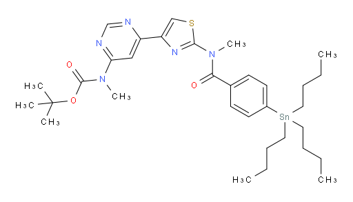 tert-butyl methyl(6-(2-(N-methyl-4-(tributylstannyl)benzamido)thiazol-4-yl)pyrimidin-4-yl)carbamate
