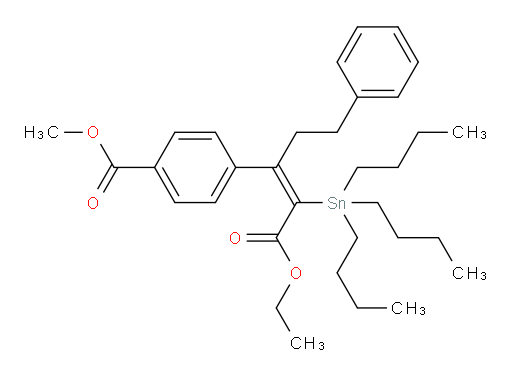 (E)-methyl 4-(1-ethoxy-1-oxo-5-phenyl-2-(tributylstannyl)pent-2-en-3-yl)benzoate
