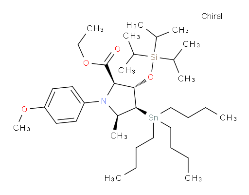 (2R,3S,4S,5R)-ethyl 1-(4-methoxyphenyl)-5-methyl-4-(tributylstannyl)-3-((triisopropylsilyl)oxy)pyrrolidine-2-carboxylate