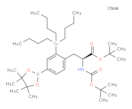 (S)-tert-butyl 2-((tert-butoxycarbonyl)amino)-3-(4-(4,4,5,5-tetramethyl-1,3,2-dioxaborolan-2-yl)-2-(tributylstannyl)phenyl)propanoate