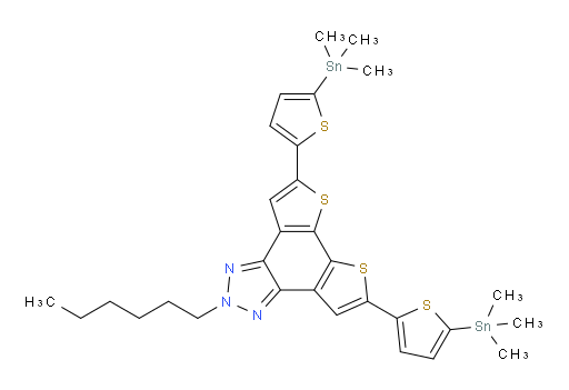 2-hexyl-5,8-bis(5-(trimethylstannyl)thiophen-2-yl)-2H-dithieno[3',2':3,4;2'',3'':5,6]benzo[1,2-d][1,2,3]triazole