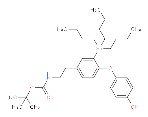 tert-butyl 4-(4-hydroxyphenoxy)-3-(tributylstannyl)phenethylcarbamate