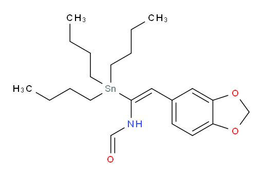 (E)-N-(2-(benzo[d][1,3]dioxol-5-yl)-1-(tributylstannyl)vinyl)formamide