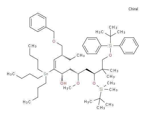(3R,6S,8R,10S,E)-3-((benzyloxy)methyl)-10-((tert-butyldimethylsilyl)oxy)-12-((tert-butyldiphenylsilyl)oxy)-8-methoxy-11,11-dimethyl-5-(tributylstannyl)dodec-4-en-6-ol