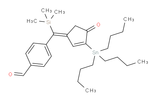 (E)-4-((4-oxo-3-(tributylstannyl)cyclopent-2-en-1-ylidene)(trimethylsilyl)methyl)benzaldehyde