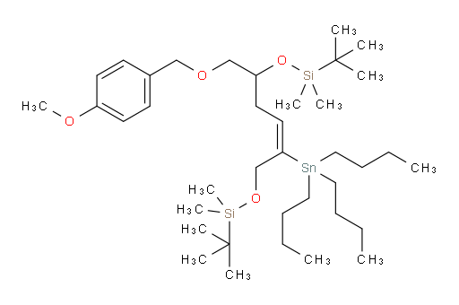 (E)-9-(((4-methoxybenzyl)oxy)methyl)-2,2,3,3,11,11,12,12-octamethyl-6-(tributylstannyl)-4,10-dioxa-3,11-disilatridec-6-ene