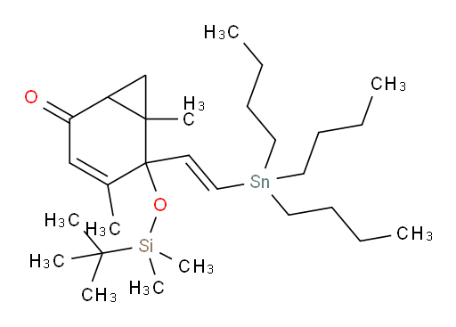 (E)-5-((tert-butyldimethylsilyl)oxy)-4,6-dimethyl-5-(2-(tributylstannyl)vinyl)bicyclo[4.1.0]hept-3-en-2-one