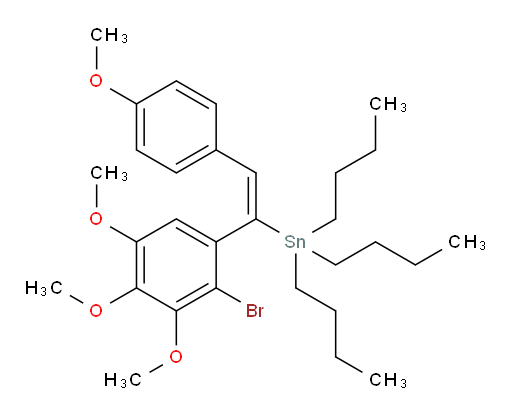 (E)-(1-(2-溴-3,4,5-三甲氧基苯基)-2-(4-甲氧基苯基)乙烯基)三丁基锡烷