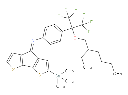 (Z)-4-(2-((2-ethylhexyl)oxy)-1,1,1,3,3,3-hexafluoropropan-2-yl)-N-(2-(trimethylstannyl)-4H-cyclopenta[1,2-b:5,4-b']dithiophen-4-ylidene)aniline