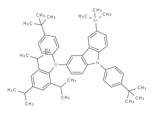 9-(4-(tert-butyl)phenyl)-3-((4-(tert-butyl)phenyl)(2,4,6-triisopropylphenyl)boryl)-6-(trimethylstannyl)-9H-carbazole