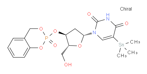 1-((2R,4S,5R)-5-(hydroxymethyl)-4-((2-oxido-4H-benzo[d][1,3,2]dioxaphosphinin-2-yl)oxy)tetrahydrofuran-2-yl)-5-(trimethylstannyl)pyrimidine-2,4(1H,3H)-dione