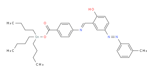 tributylstannyl 4-((E)-(2-hydroxy-5-((E)-m-tolyldiazenyl)benzylidene)amino)benzoate