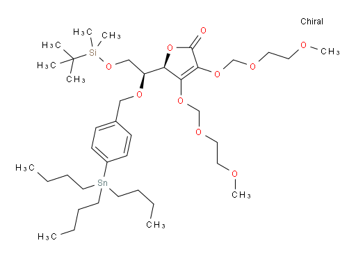 (R)-5-((S)-2-((tert-butyldimethylsilyl)oxy)-1-((4-(tributylstannyl)benzyl)oxy)ethyl)-3,4-bis((2-methoxyethoxy)methoxy)furan-2(5H)-one