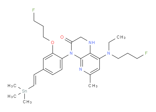 (E)-8-(乙基(3-氟丙基)氨基)-4-(2-(3-氟丙氧基)-4-(2-(三甲基锡基)乙烯基)苯基)-6-甲基-1,2-二氢吡啶并[2,3-b]吡嗪-3(4H)-酮