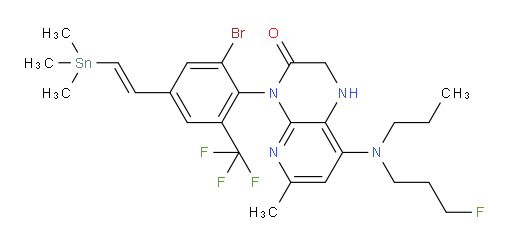 (E)-4-(2-溴-6-(三氟甲基)-4-(2-(三甲基锡基)乙烯基)苯基)-8-((3-氟丙基)(丙基)氨基)-6-甲基-1,2-二氢吡啶并[2,3-b]吡嗪-3(4H)-酮