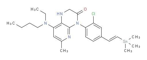 (E)-8-(butyl(ethyl)amino)-4-(2-chloro-4-(2-(trimethylstannyl)vinyl)phenyl)-6-methyl-1,2-dihydropyrido[2,3-b]pyrazin-3(4H)-one