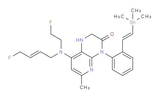 8-(((E)-4-fluorobut-2-en-1-yl)(2-fluoroethyl)amino)-6-methyl-4-(2-((E)-2-(trimethylstannyl)vinyl)phenyl)-1,2-dihydropyrido[2,3-b]pyrazin-3(4H)-one