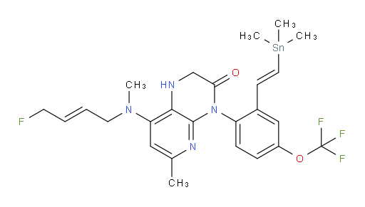 8-(((E)-4-fluorobut-2-en-1-yl)(methyl)amino)-6-methyl-4-(4-(trifluoromethoxy)-2-((E)-2-(trimethylstannyl)vinyl)phenyl)-1,2-dihydropyrido[2,3-b]pyrazin-3(4H)-one